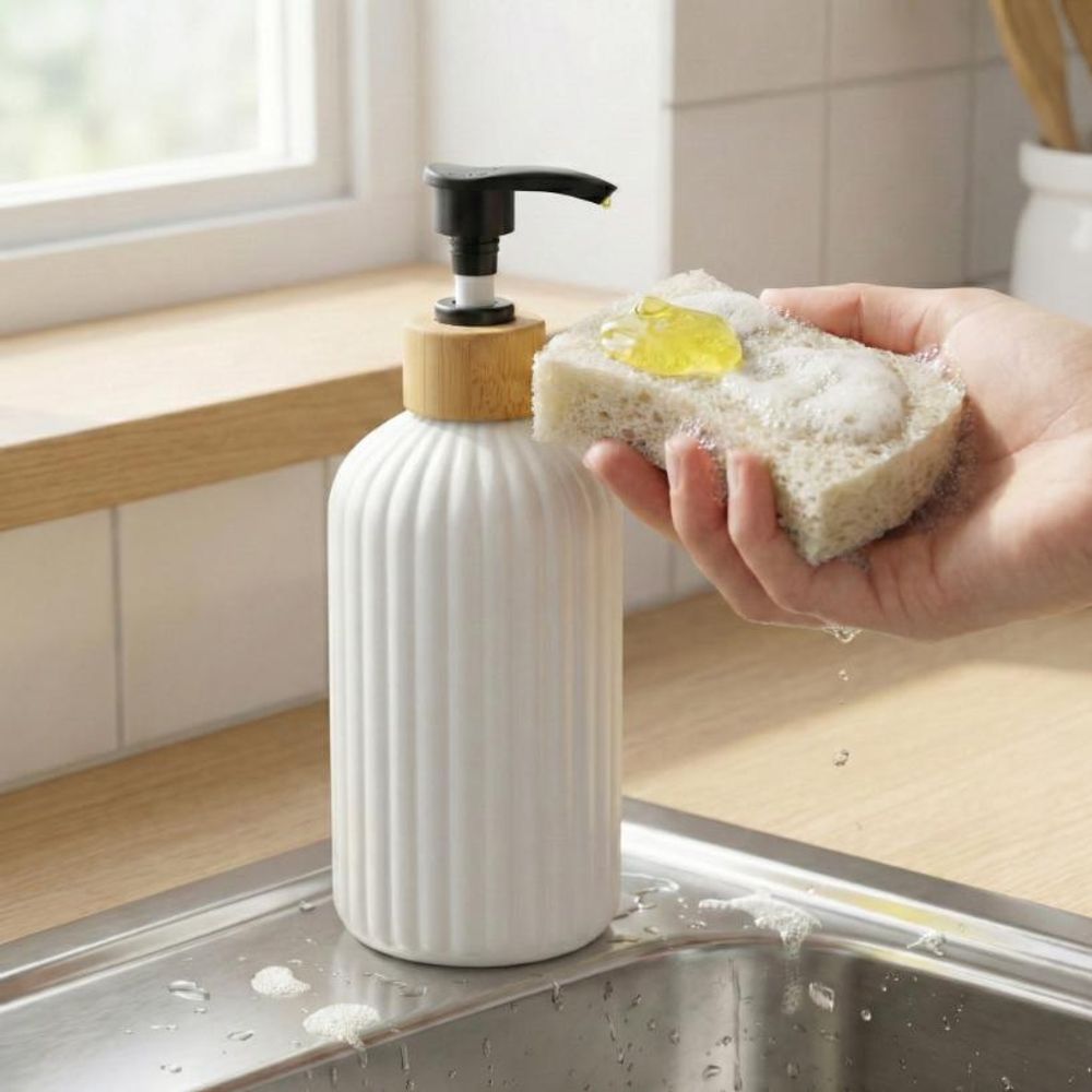 WELLHAUS Seifenspender/Shampooflasche 500ml, Weiß, Matt