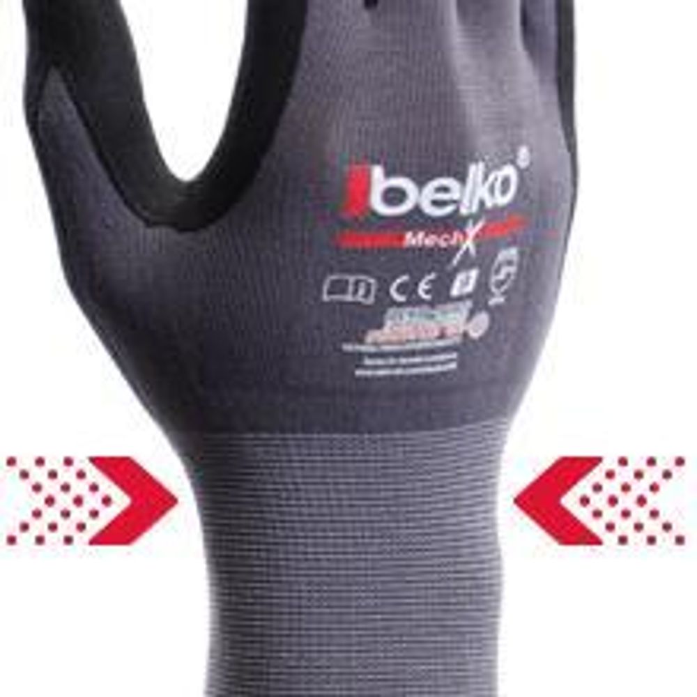Belko® MechX Arbeitshandschuhe Montagehandschuhe Mechanikerhandschuhe Nylon Gr. 10 (XL) - 3 Paar
