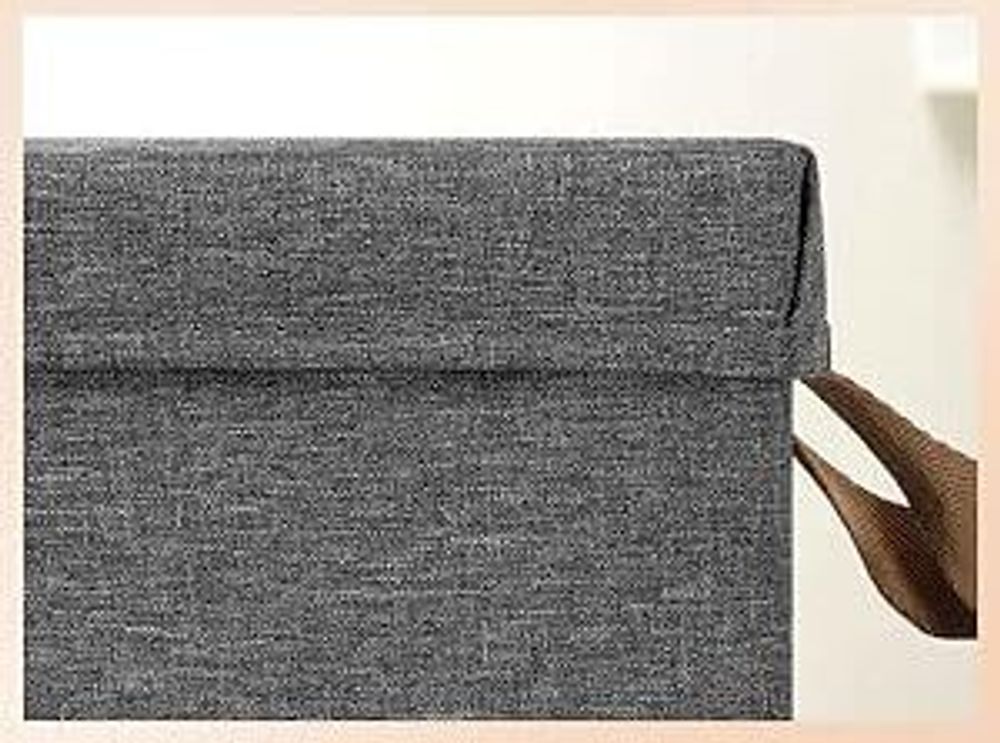 WOLTU 6er Set Aufbewahrungsboxen mit Deckel, mit Griffen, faltbar, Grau, 51L(48x36x30 cm)