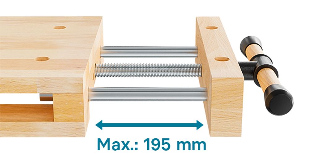 Wiltec Tragbare Hobelbank 45,5x28x7 cm & Schraubstock Mini-Werkbank aus Buchenholz Mobil Tragbar für Klemmen Hobeln