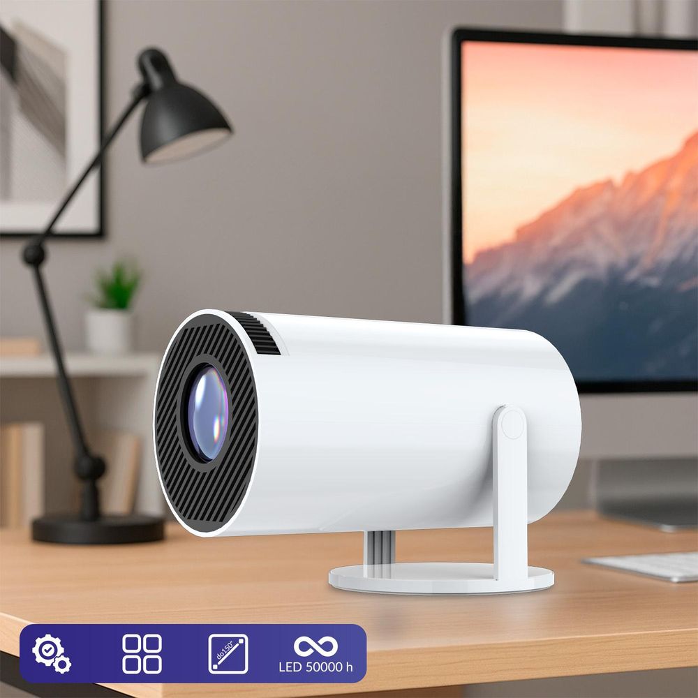 Forever FP-100 720P Projektor Weiß Android 8000K BT 5.0 HDMI USB Mini-jack 150"