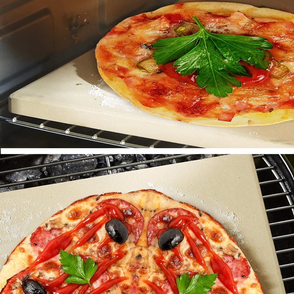 Pizzastein rechteckig für Back – Detailansicht