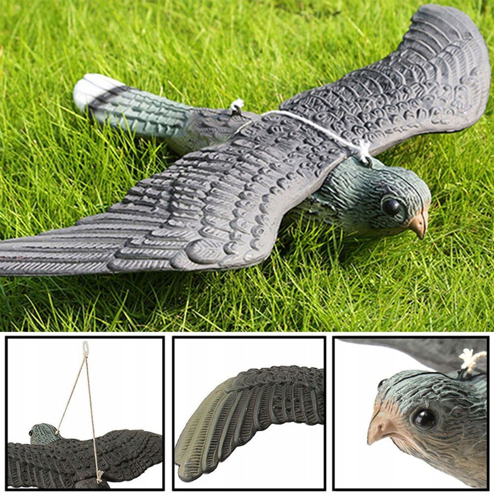 Vogelschreck Vogelabwehr Naturgetreuer Lebensgroß Falke Atrappe Fliegender Greifvogel Vogelscheuche Raubvogel Vogel Taubenabwehr Taubenschreck Vogelabwehr Retoo