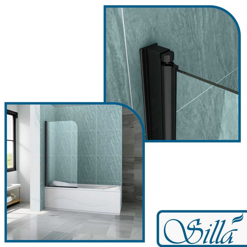 Silla, duschwand badewanne 70x140, duschwand aus glas, badewannenaufsatz, faltwand