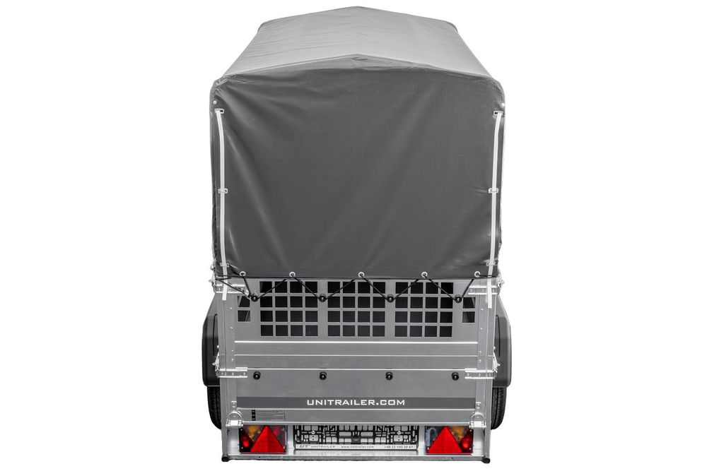 Kippanhänger Garden Trailer 200 KIPP 200x106 cm 750 kg mit Laubgitteraufsatz, Hochplane, Hochspriegel und Stützrad