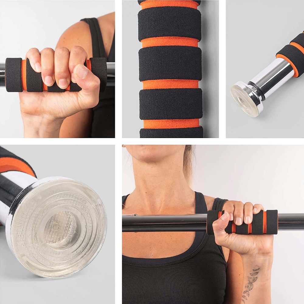 Klimmzugstange Türrahmen 100cm Klimmzug Sicher Türreck mit Absturzsicherung Stangen Absturzsicherung bis 350 kg Reckstange Fitness Pull Up Bar Retoo
