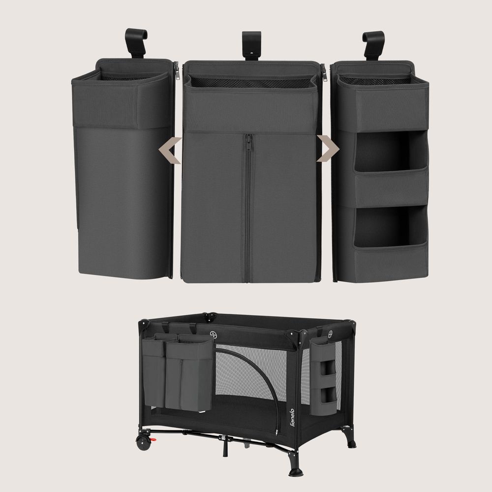Lionelo Sidepocket Large 58x11x58 cm Kinderbett-Organizer Grau