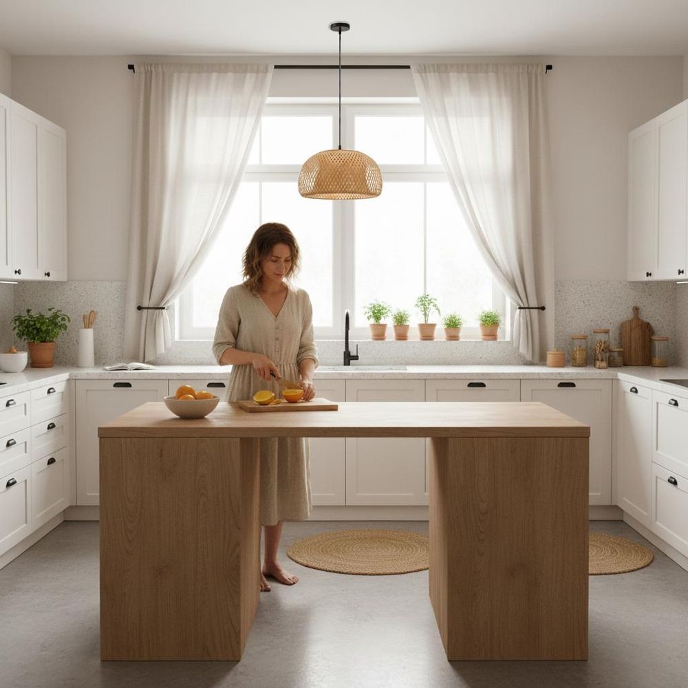 MasterLED Boho Hängeleuchte  – E27 Fassung – Ø38 cm – Geflochtener Bambusschirm – Schwarz – Wohnzimmer Esszimmer
