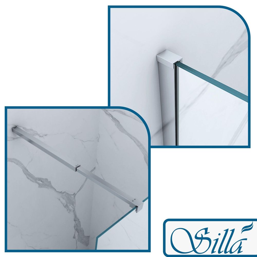 Duschwand, Walk in Dusche, Duschabtrennungen, Dusche, Chrom, Silla