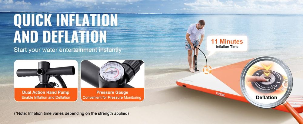 VEVOR Aufblasbarer Schwimmdock, 15 x 6FT Aufblasbare Dockplattform, Rutschfeste Wasser-Schwimmdockmatte mit Tragetasche & Abnehmbarer Leiter, Schwimmplattform Insel Floß für Pool Strand Ozean, 15 x 6 ft