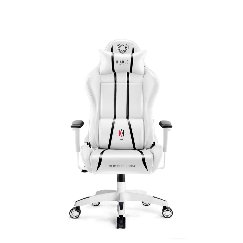 Diablo X-One 2.0 Herní židle Kancelářská židle Kancelářská židle Nastavitelné područky Ergonomický design Krční/bederní polštář Bílá malá