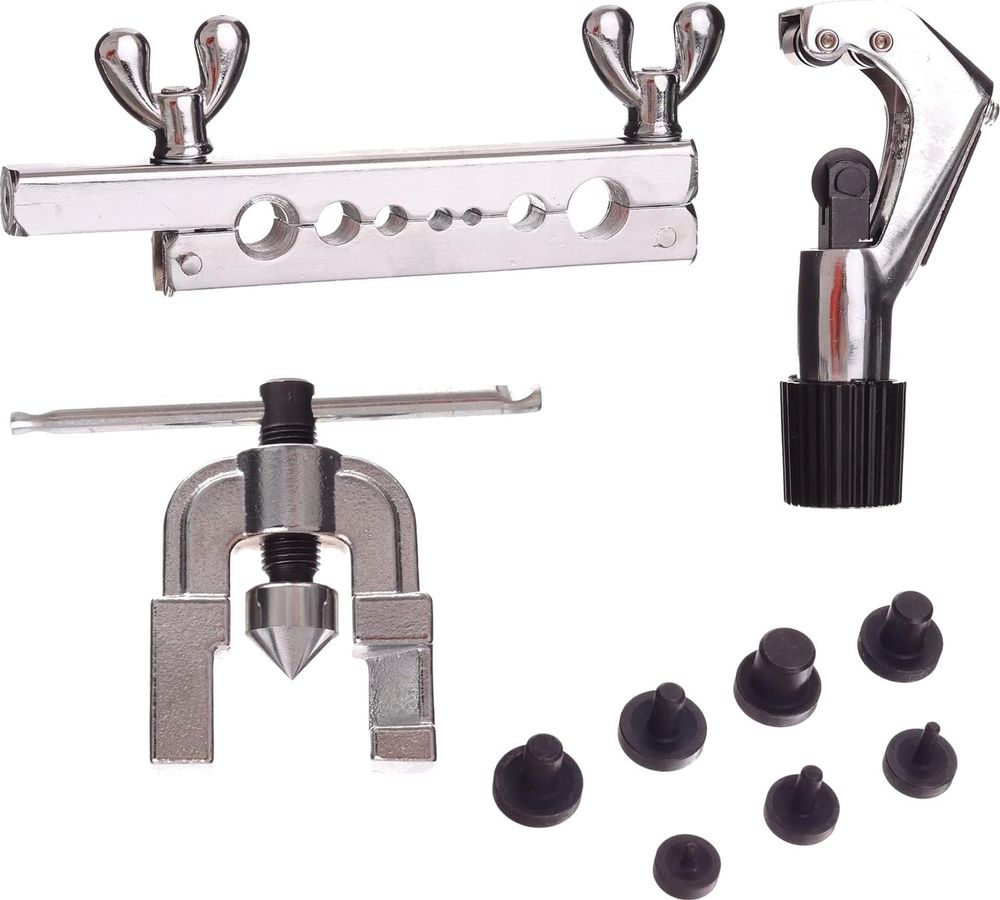 LUXTOM | Bremsleitung Bördelgerät, 10tlg, Für Hydraulische Kfz-Bremssysteme, Werkzeugsatz zum Aufweiten, Bördelwerkzeug Set, Rohrbördelwerkzeug