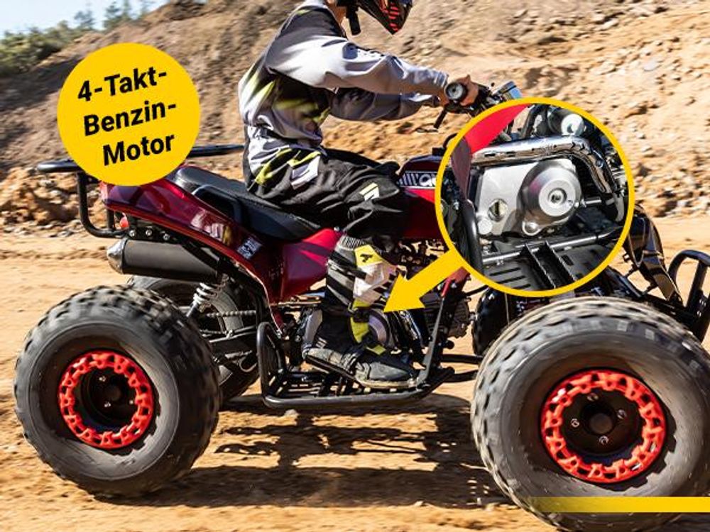 Actionbikes Motors Benzin Jugendquad S-10 | 125 ccm - Offroad Quad - ATV - Jugend Fahrzeug - Midi Quad - Pitbike - Pocketquad (lackiert Camouflage)