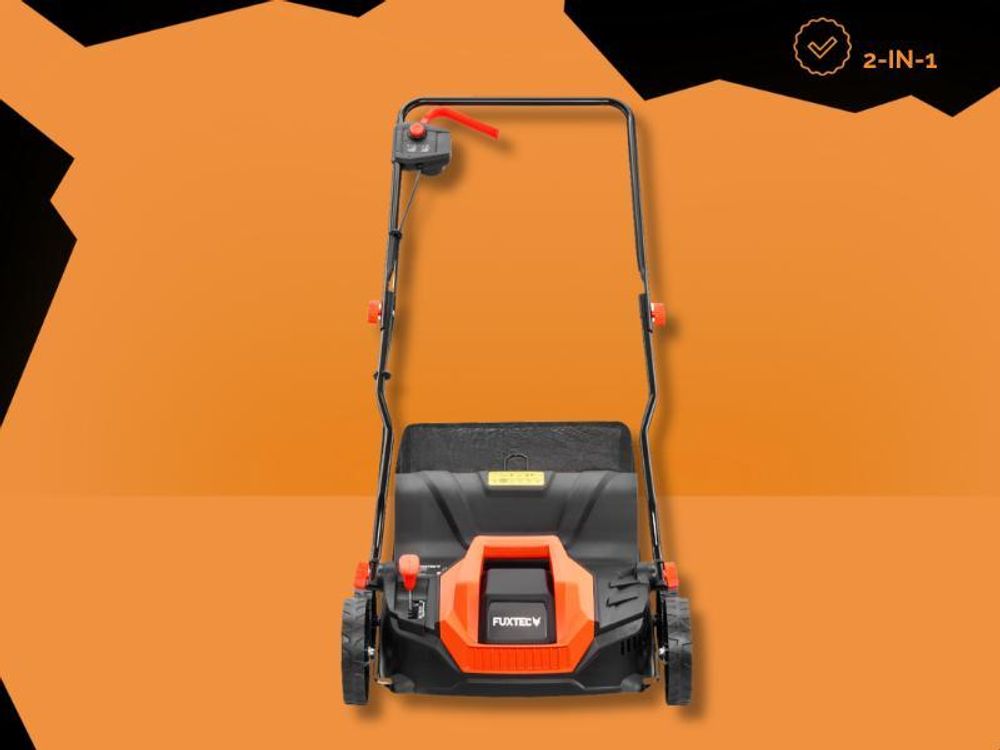FUXTEC Elektro-Vertikutierer FX-EV320ECO - 32cm Arbeitsbreite | Rasenlüfter 1300 W | Tiefeneinstellungen von -12 bis +10 mm | 40 L Grasfangkorb