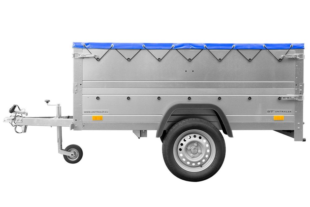 Kippbarer Pkw Anhänger GARDEN TRAILER 200 KIPP mit zusätzlichen Bordwänden, Stützrad und Flachplane