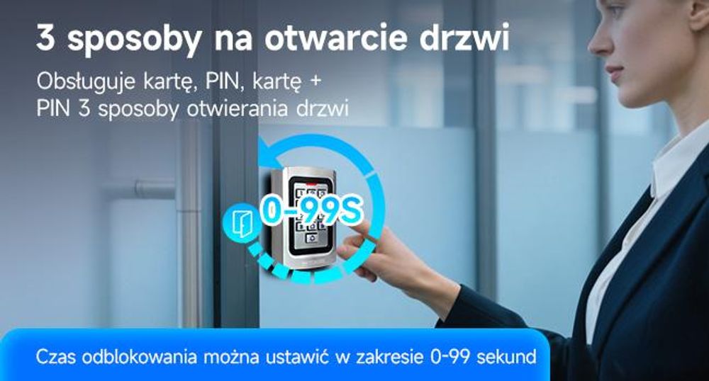 Retekess T-AC04 Inteligentna blokada drzwi IP68 System dostępu PIN 125KHz RFID Wodoodporny, podświetlany, antykradzieżowy, odpowiedni do sklepów mieszkalnych