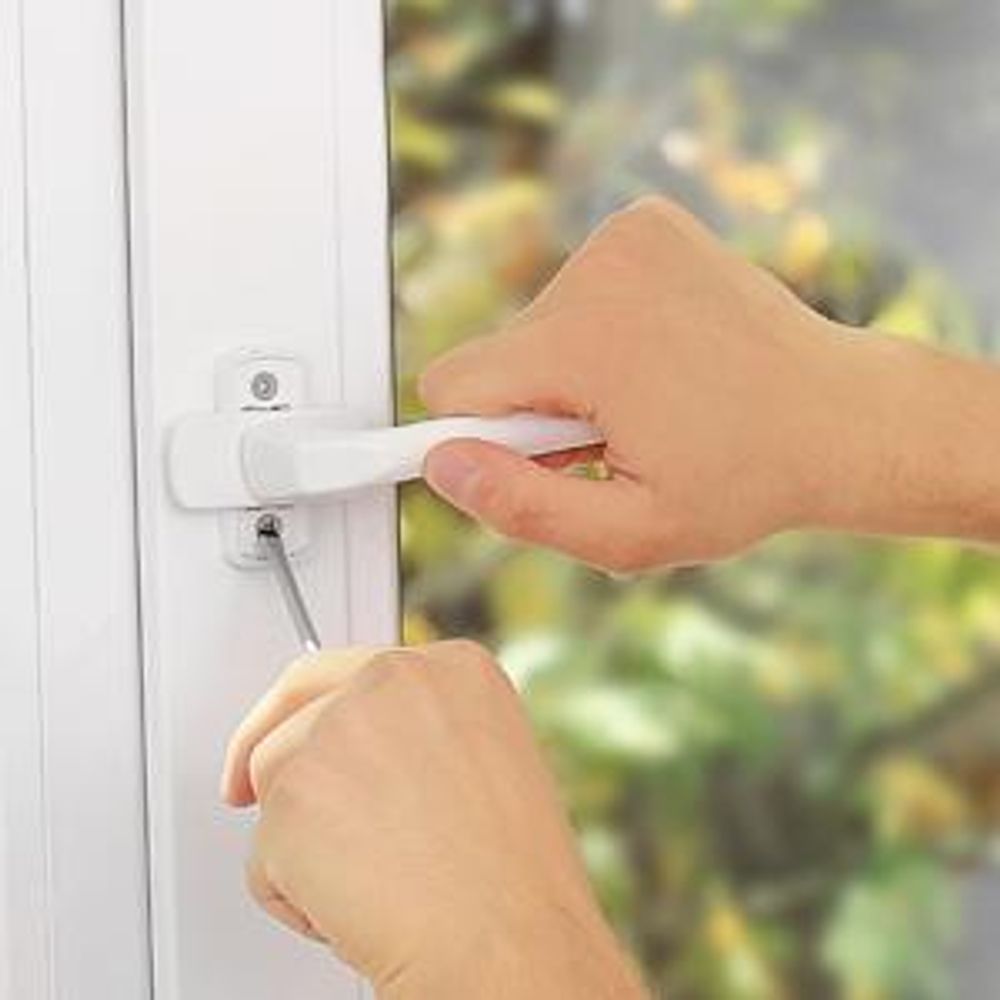Abschließbarer Fenstergriff, Gleich Schließend, weiß, 2 Stück - Schlüssel Fenster Griff Kindersicherung Einbruch