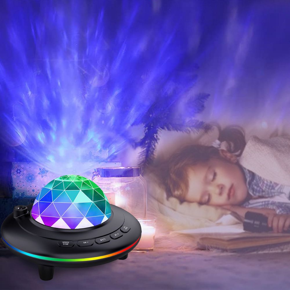 LED Sternenhimmel Projektor, Nachtlicht mit Sternen und Galaxis Effekten, Bluetooth Lautsprecher, Fernbedienung, Timer, RGB Farben Retoo