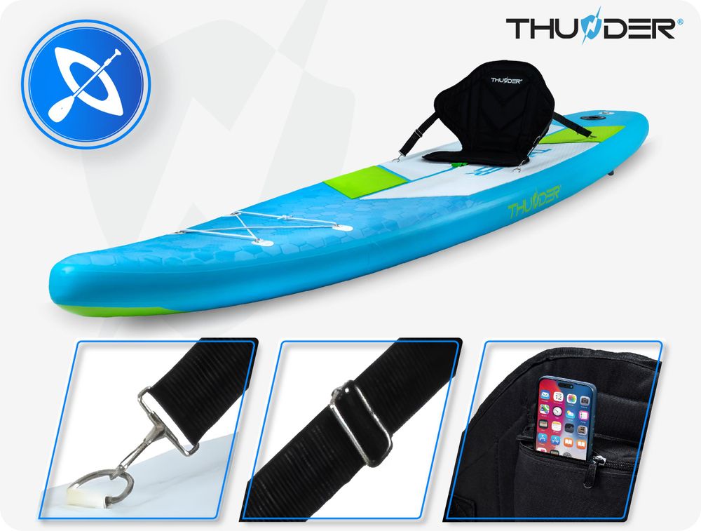 Thunder Itto Touring Stand Up Paddle Board 380 x 75 x 15 cm Bleu 150 kg