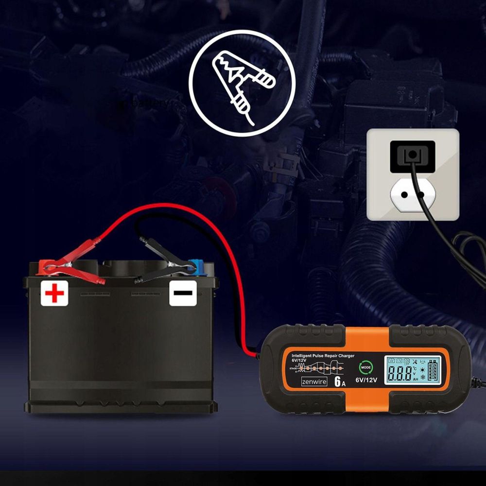 Caricabatteria - Caricabatteria - Caricabatteria per auto - con funzione di riparazione - AGM 6V 12V - Universale