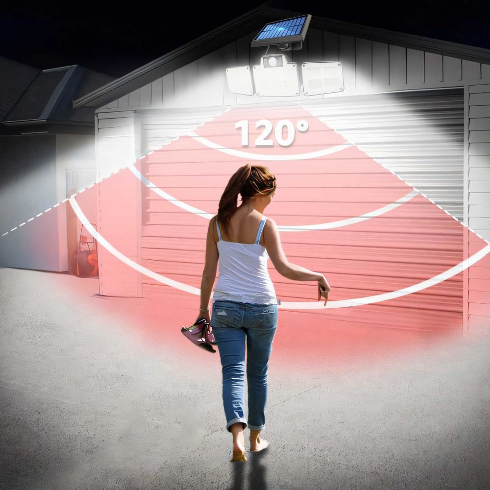 LED Solarleuchte mit Fernbedienung und Bewegungsmelder Solar Solarlampen Außen IP65 Wasserdichte Außen-Wandleuchte Fernbedienun Garten Straße Retoo