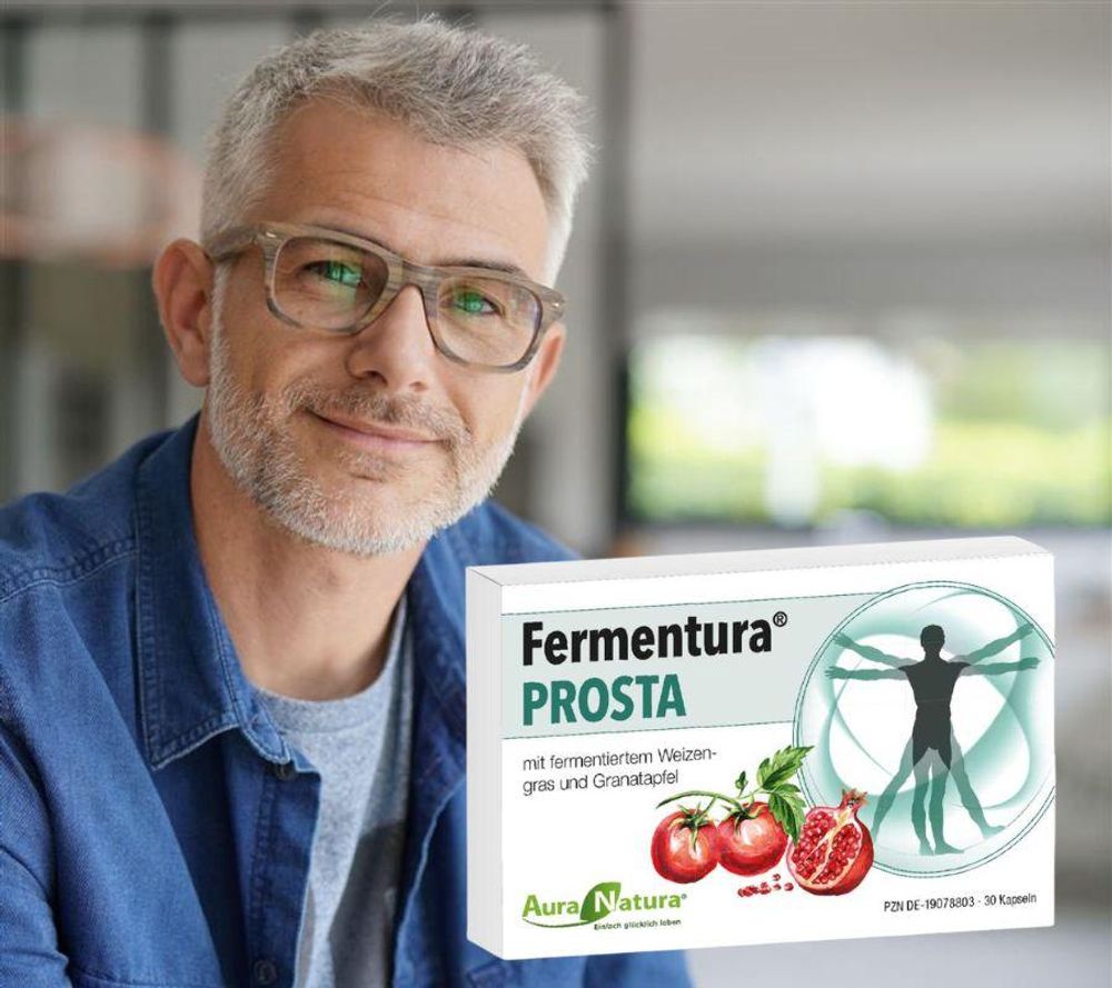Fermentura® PROSTA | Teilfermentierter Prostata-Komplex in Kapseln | Mit fermentiertem Granatapfel-Mix & Weizengras, Kürbiskern, Zink & Selen