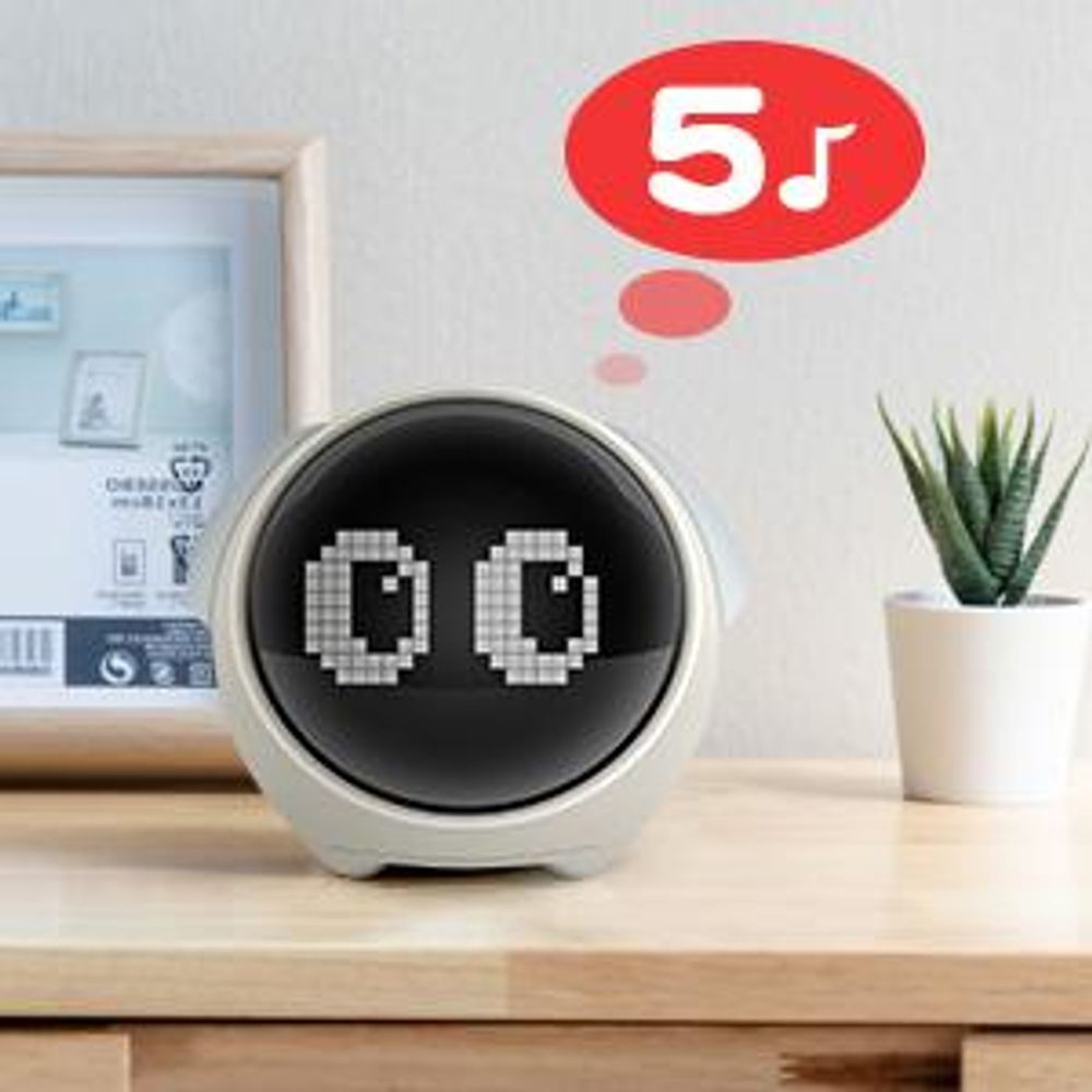 Digitaler Wecker, Kinderwecker, Kinderuhr, Netter Emoji, 2 Wecker mitbringen, 5 Stimmen, Schlummerfunktion, Datum, Temperatur, 12/24 Stunden