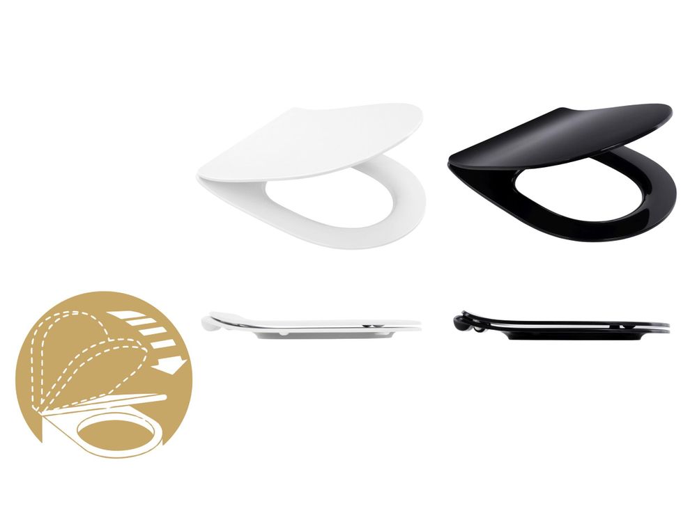 SCHÖNER WOHNEN-Kollektion WC-Sitz ANTUS SLIMLINE, Weiß, Toilettendeckel mit Absenkautomatik, Klodeckel kratzfest und keimarm, Klobrille inkl. Befestigungsmaterial