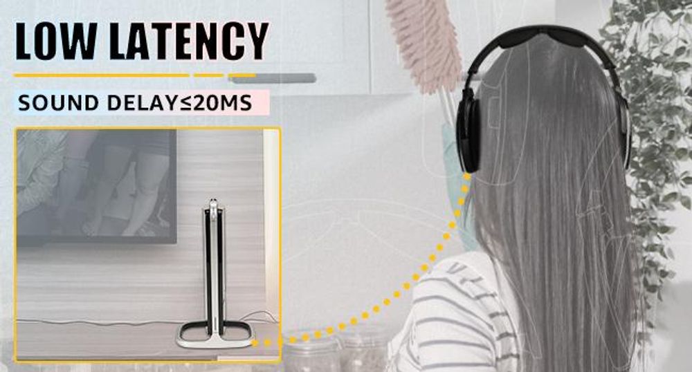 Retekess TA007 Bezdrátová sluchátka k televizi, nabíjecí stanice s vysílačem 2,4 GHz, dosah 60 m, kompatibilní s Bluetooth, sluchátka k televizi pro seniory, fotbalový zápas
