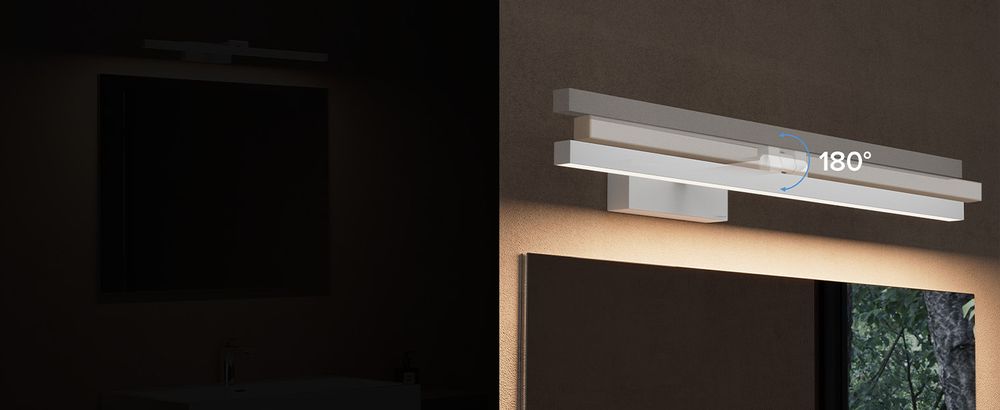 doporro LED Badezimmerleuchte Chrom 60cm - 14W Spiegellampe 4000K (Neutralweiß) - Stylische Wandleuchte für Badbeleuchtung Strahlenschön
