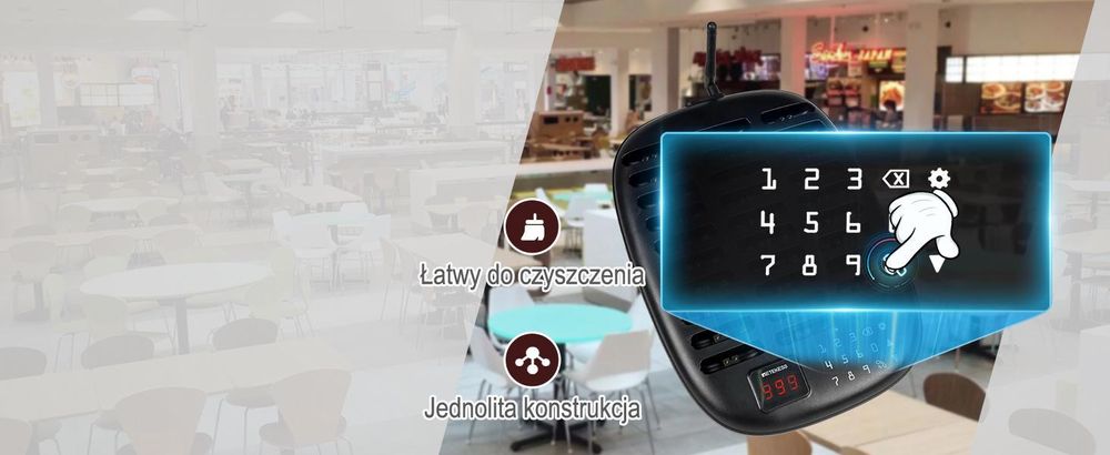 System przywoławczy Retekess TD175P dla restauracji, 30 przywoławców, zasięg 800 m, 7 trybów wywołania, przywoławce do stref gastronomicznych, kawiarni, barów, lokali gastronomicznych, krótkofalówki