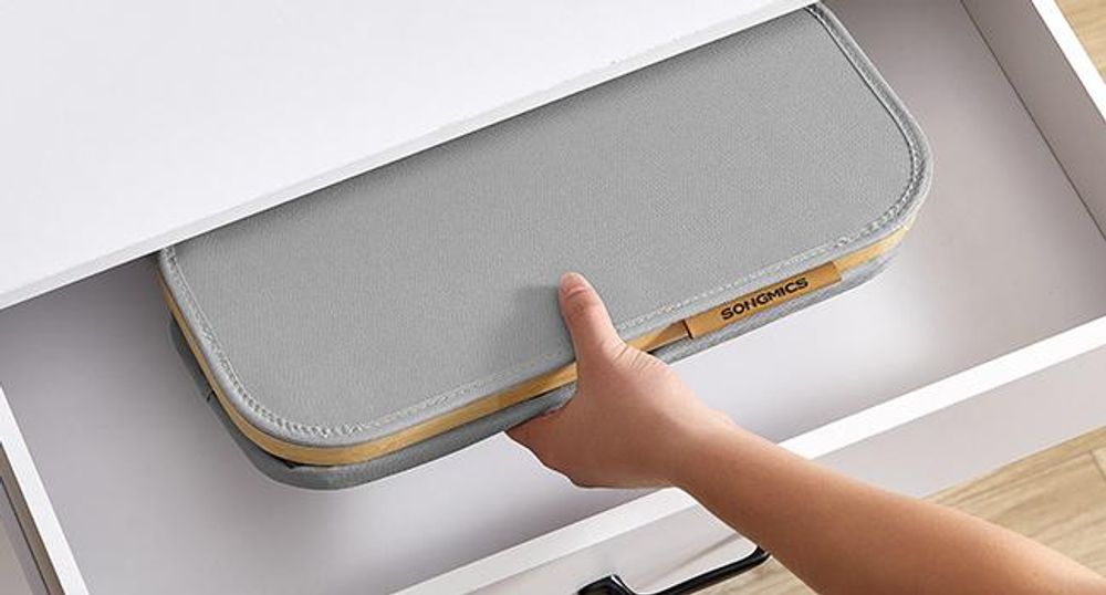 SONGMICS Wäschekorb mit Deckel, 65 L, herausnehmbarer Wäschesack,Griffe aus Bambus