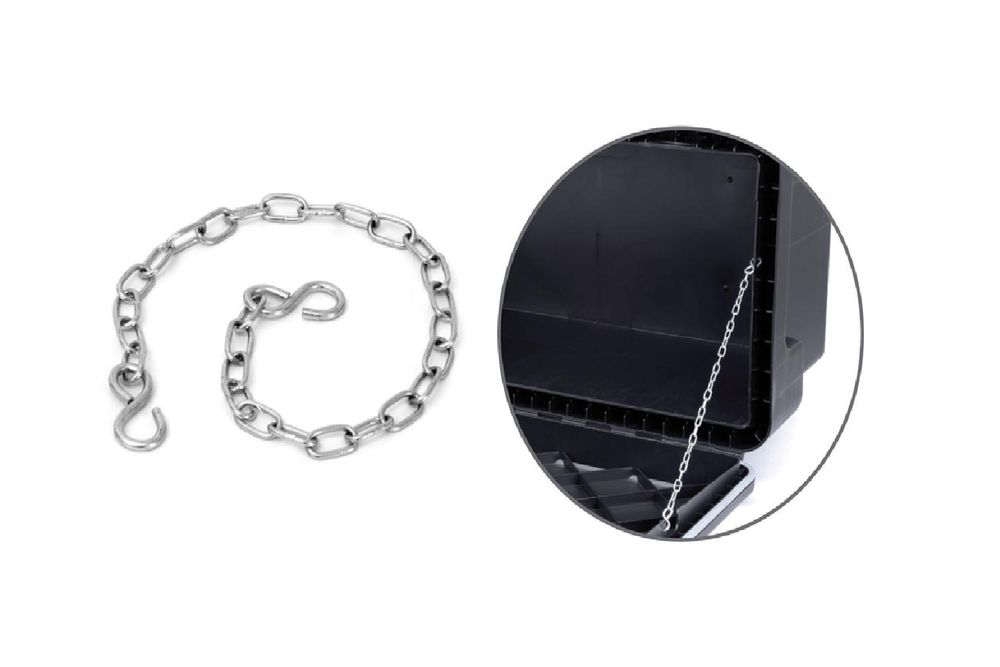 DAKEN Haltekette Set 2 Stück für Werkzeugkasten ARKA JUST WELVET 47 cm Deckelhalter verzinkt Staubox Kette