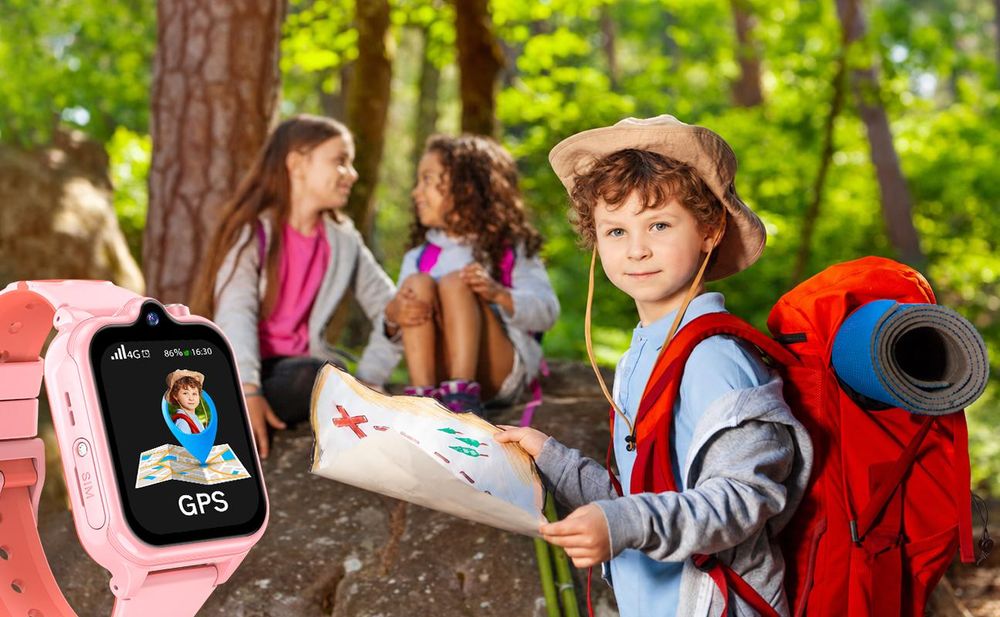 Ralio R5 Ultra Kinder Smartwatch 4G mit GPS und Telefonfunktion, 2+16 GB Kinderuhr, 900mAh Akku, SOS Anti-Lost, Perfekte Geschenke für Kinder, Rosa