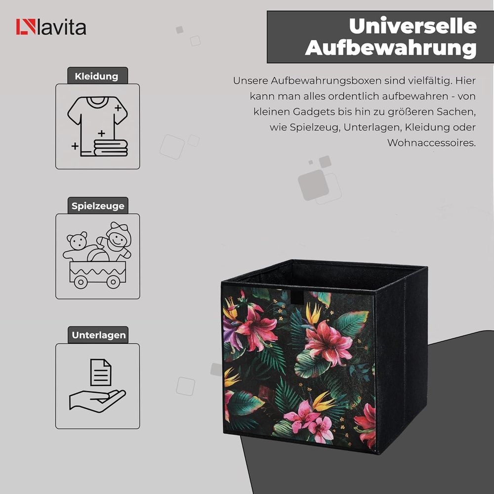 Lavita Storage Box | faltbare Aufbewahrung Boxen 31 x 31 x 31 cm | Schubladen-Organizer Box| Ordnungssysteme für Kleidung | Kleideraufbewahrung & Organisation | dunkelbraun | 6 stück