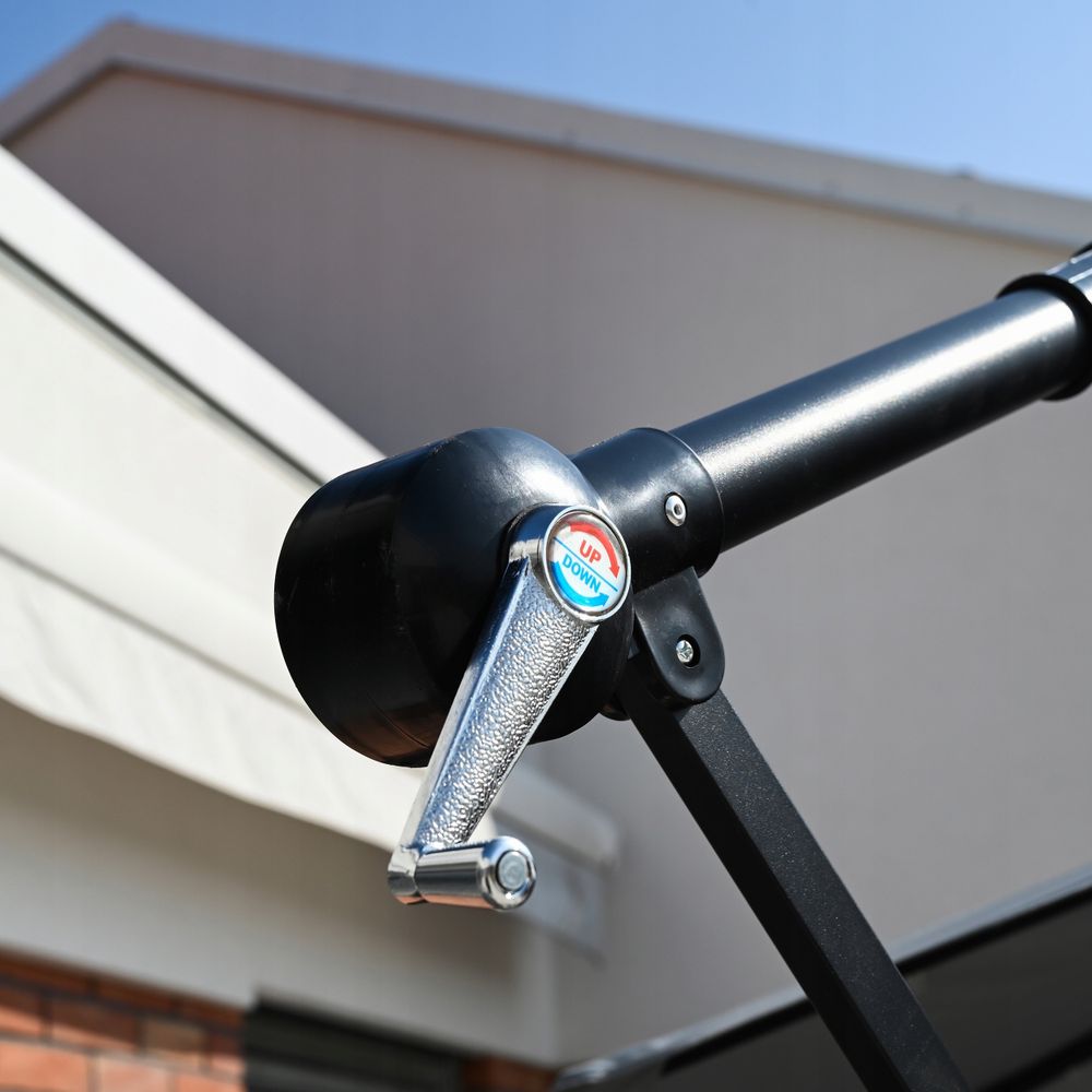 LEHMANN Sonnenschirm mit LED Beleuchtung ,V-Schutz, Wasserdicht, 32 LEDs, Solarbetrieben, Inkl.Schutzhülle