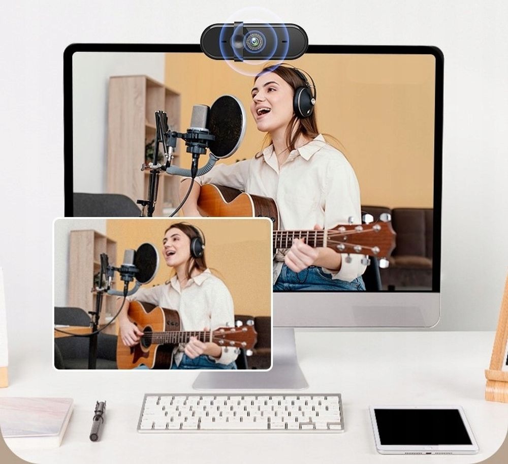 Webcam - mit Mikrofon - für Computer - USB 3.0 - mit Abdeckung - Full HD - 1080p