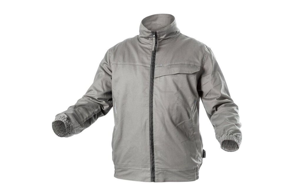 Arbeitsjacke Herren hellgrau/grau Gr. L (52) Högert Technik, 100% Baumwolle, viele Taschen – KALMIT Arbeitsjacke Berufsbekleidung (HT5K803)