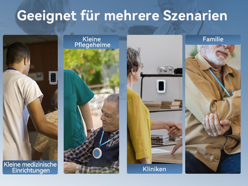 Retekess TH109N Caregiver, Rufanlage, Drahtlose Rufglocke für Ältere Menschen, 260m, 120dBA, Notfallalarmsystem, für Häusliche Pflege, Pflegeheime