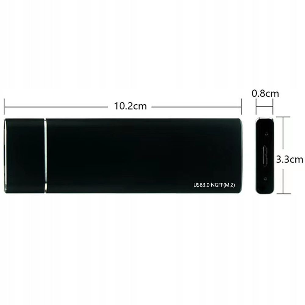 SSD Gehäuse - M.2 SATA NGFF - USB 3.0 - 6 Gbit/s - B Key B+M - 2230-2280 - Aluminium - Schwarz