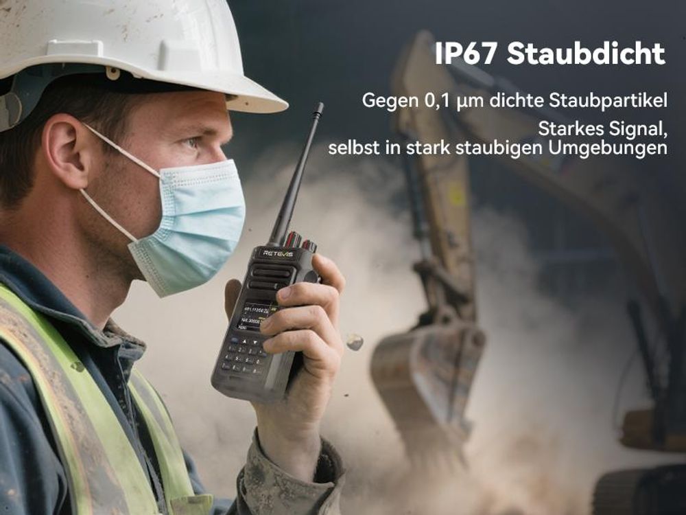 Retevis RT29S Walkie Talkies, Funkgeräte set, Professional, Großer Reichweite, IP67, LCD-Bildschirm, Rauschunterdrückung, für Logistik und Transport