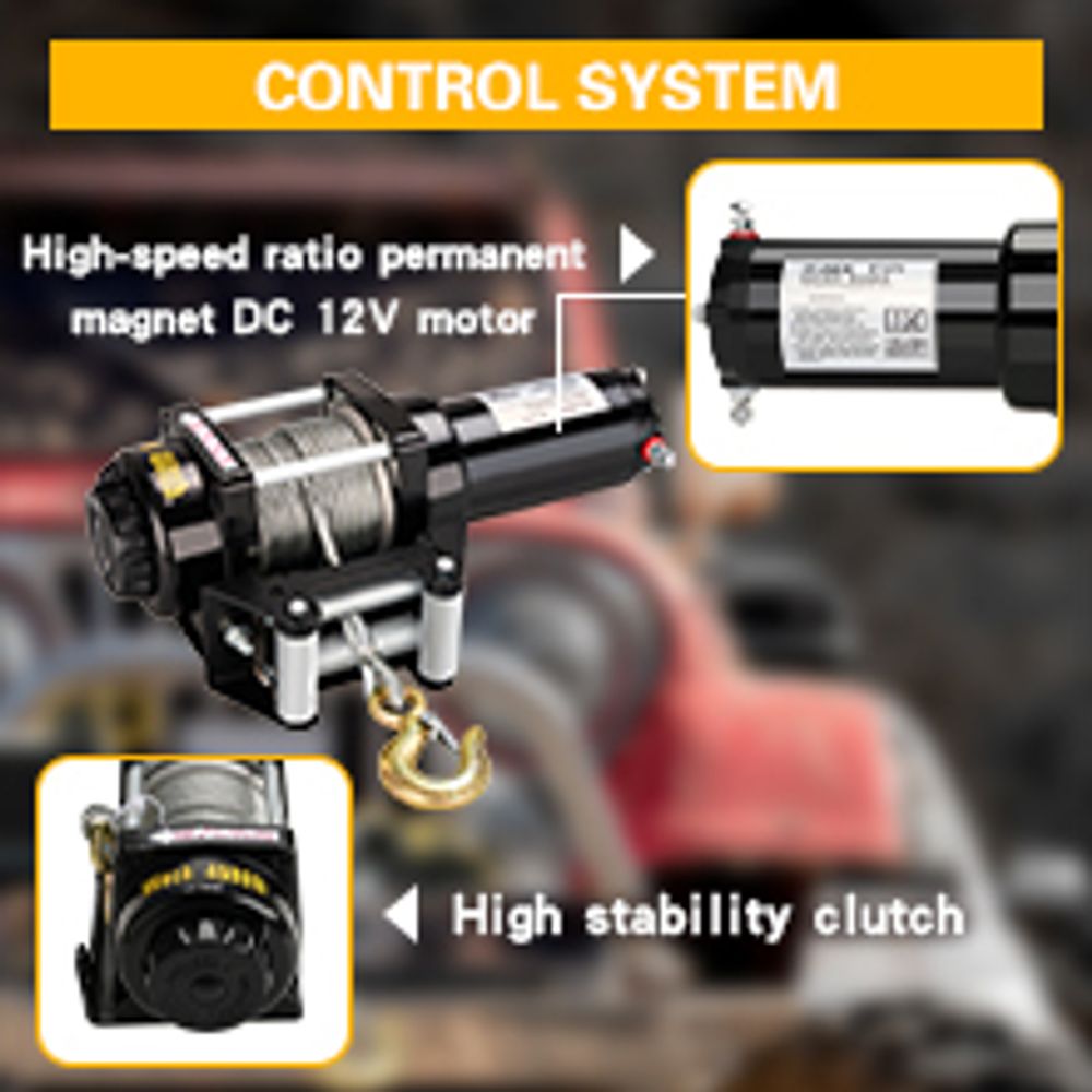 STANEW Elektrische Seilwinde 12V, Die Bis zu 4500LB/2041kg zieht, Offroad Motorwinde Seilzug Elektrowinde,10m Stahlseil,Kabellose Synthetische Seilwinde mit Fernbedienung