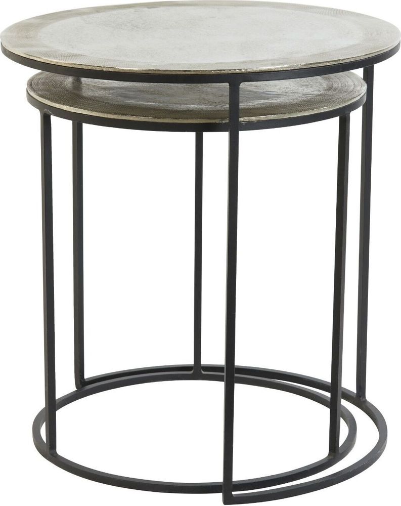 Light & Living - Beistelltisch Talca - Silber - Ø49+Ø40cm