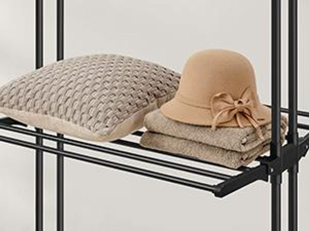 SONGMICS Wäscheständer, Standtrockner 4 Ebenen, Flügelwäscheständer, klappbare Flügel, mit Rollen, 63,5 x 125,5 x 173 cm, groß, einfacher Aufbau