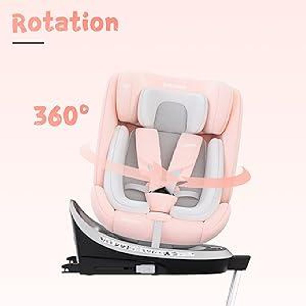 DEWINNER Kindersitz 360°Drehbar, Kinderautositz I-Size, Gruppe 0+/1/2/3 für Autos mit ISOFIX, Reboarder ab Geburt -12 Jahre (40-150 cm), 0-36 kg