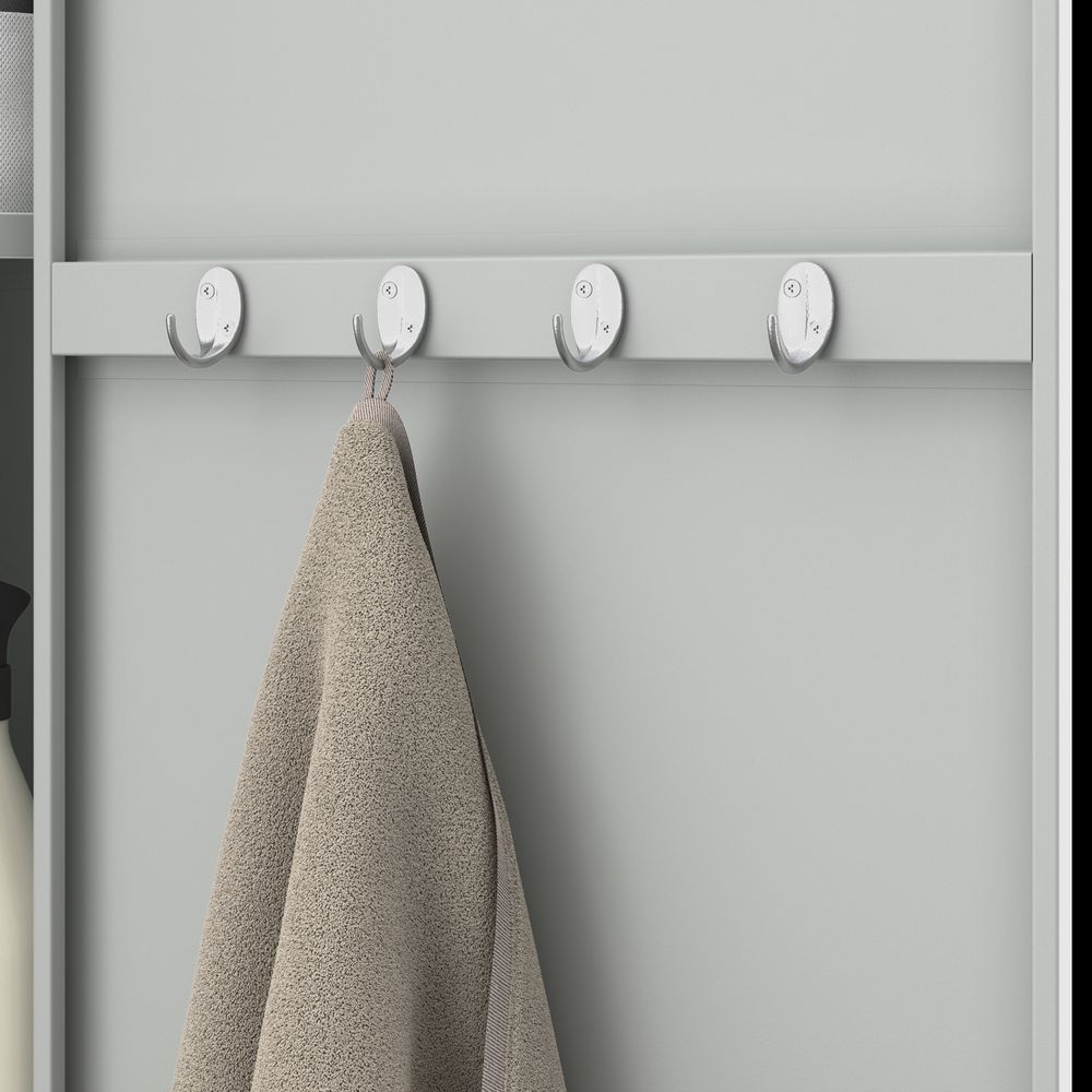 Putzmittelschrank Besenchrank Metallschrank Spind 2 Abteile 185x50x50 cm Grau
