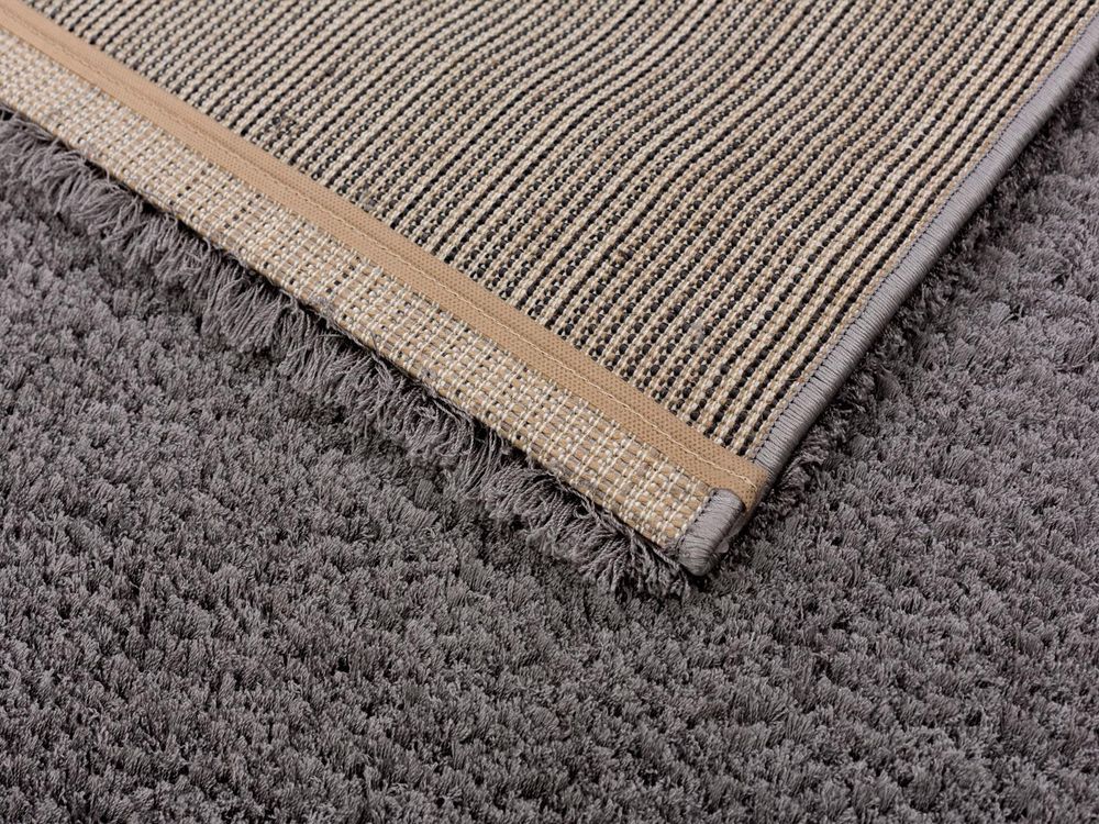 möbelando Teppich Grau – rechteckiger Teppich mit schmutzabweisendem Polyester