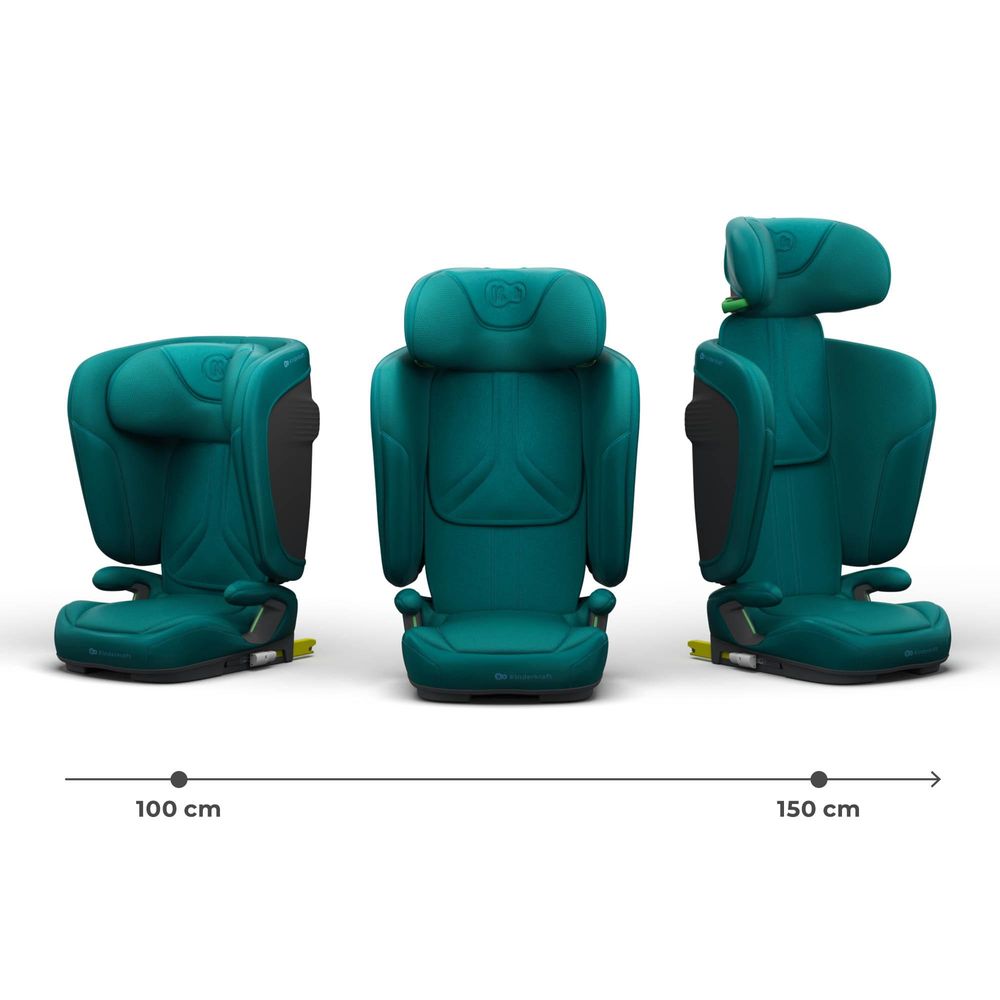 Kinderkraft UNITY 2 Kindersitz 100–150 cm, 15–36 kg, klappbar, ISOFIX, SPS+ & H-GUARD, Schlafposition, AIR FLOW System, Grün