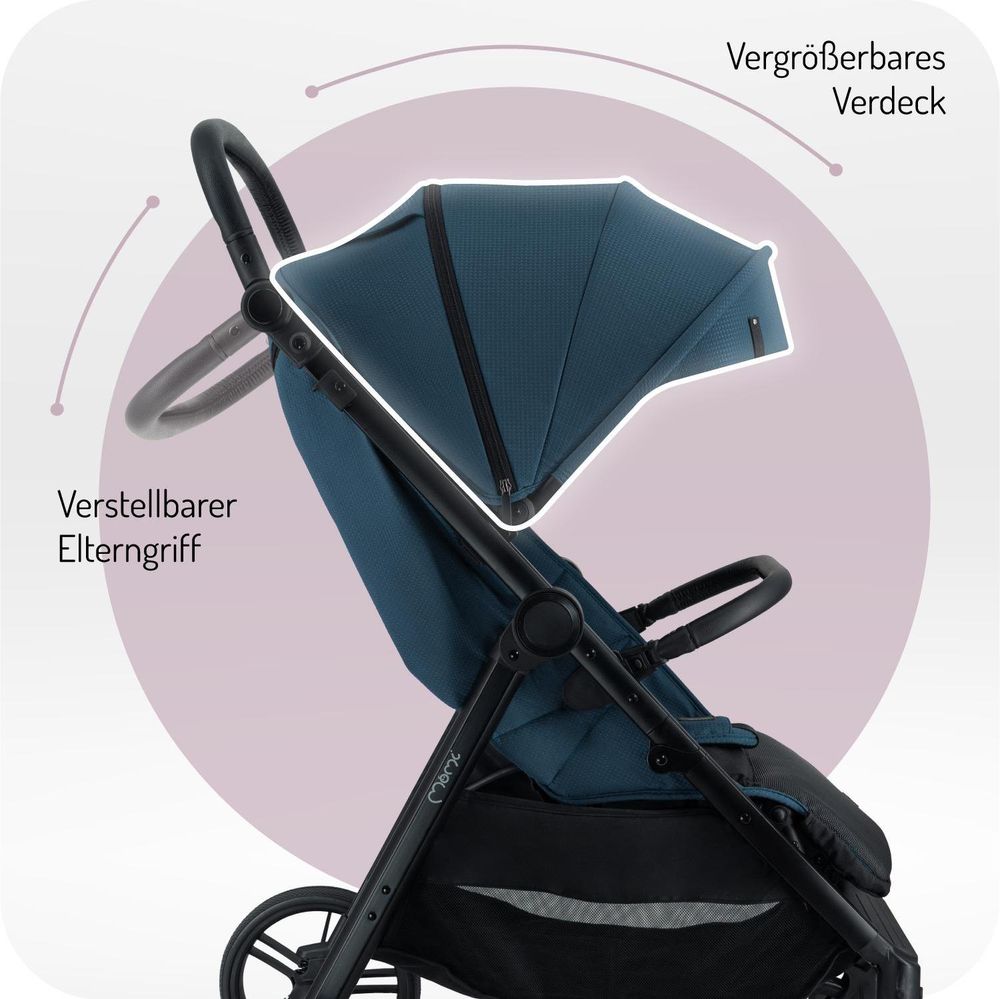 MoMi CLARA Buggy Kinderwagen bis 22 kg - Tasche, Moskitonetz, Regenschutzfolie, Becherhalter, Fußdecke