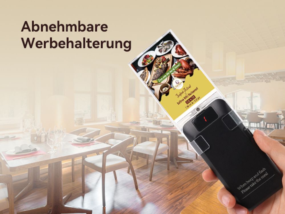 Retekess TD157A Pager Rufsystem, 800M, 39 Rufmodi, 300 mAh Akku, Abnehmbare Plakatwand, Kundenrufsystem für Gastronomie Burgerladen 24 Pager